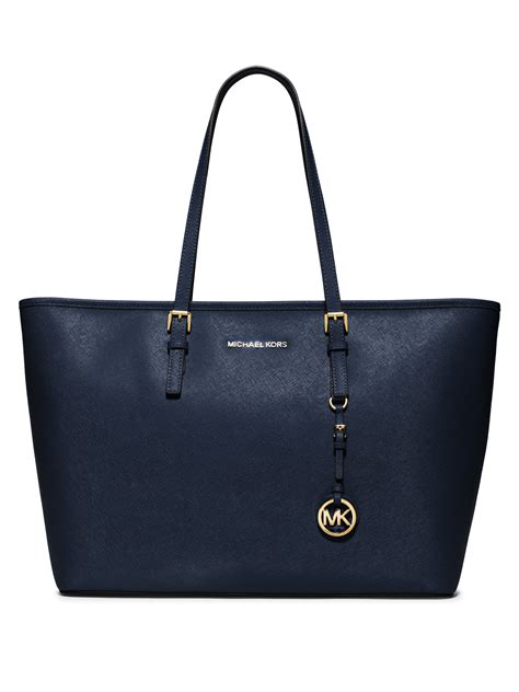 michael kors saffiano medium travel tote navy|michael kors large tote handbags.